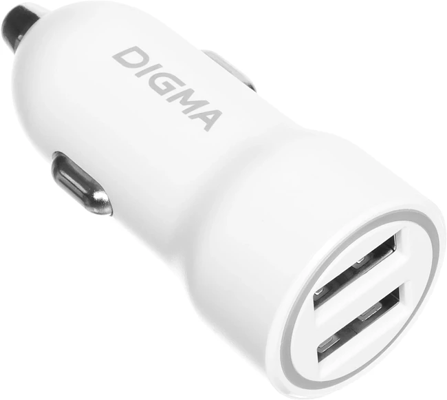 Автомобильное зарядное Digma DGC1С белый (DGC1C2LX22WH)