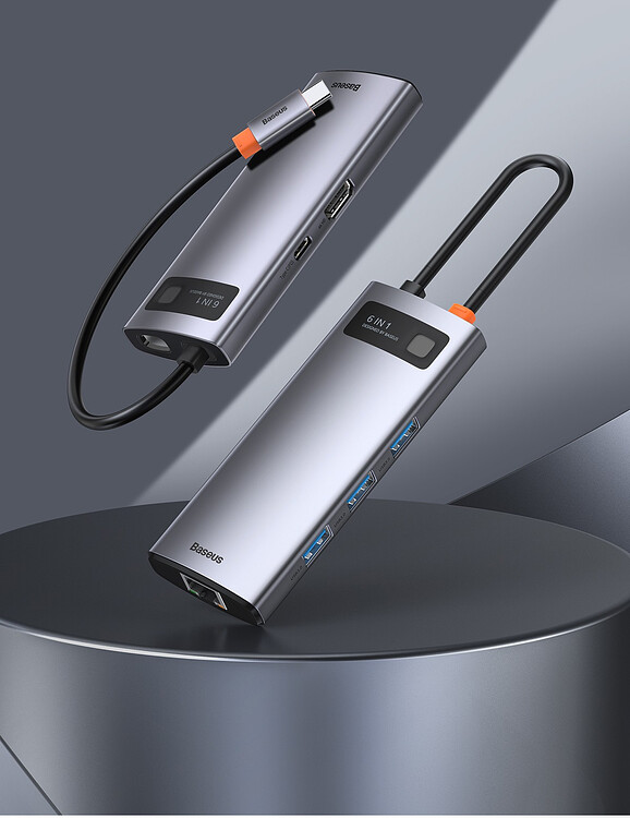 USB-хаб Baseus Metal Gleam Gray (CAHUB-CV0G)