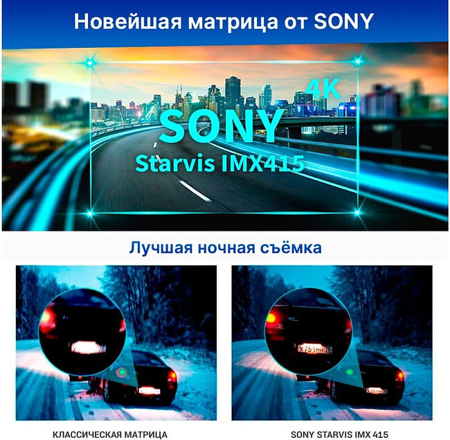 Автомобильный видеорегистратор TrendVision TDR-725 Real 4K черный