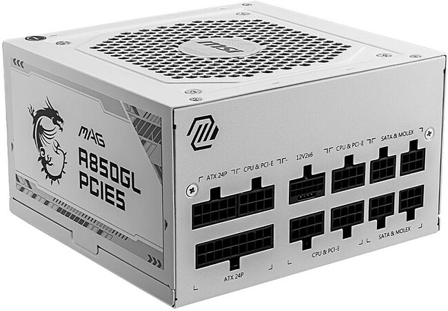 Блок питания MSI MAG A850GL PCIE5 White (306-7ZP8A24-CE0)