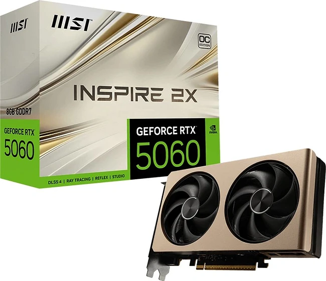 Видеокарта MSI GeForce RTX 5060 8G Inspire 2X OC GDDR7