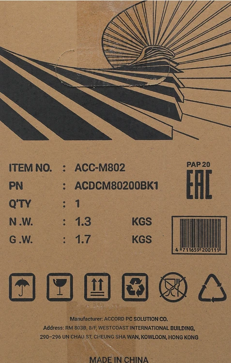 Корпус Accord ACC-M802 без БП черный