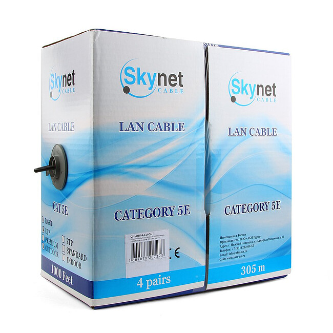 Кабель SkyNet CSP-UTP-4-CU-OUT/100 черный