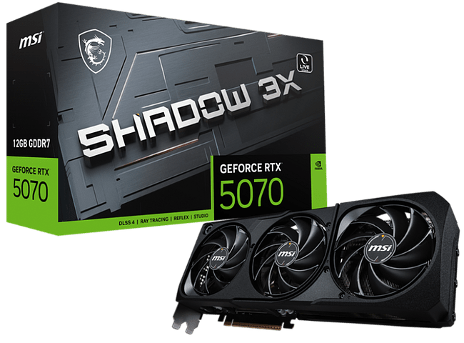 Видеокарта MSI GeForce RTX 5070 12Gb Shadow 3X