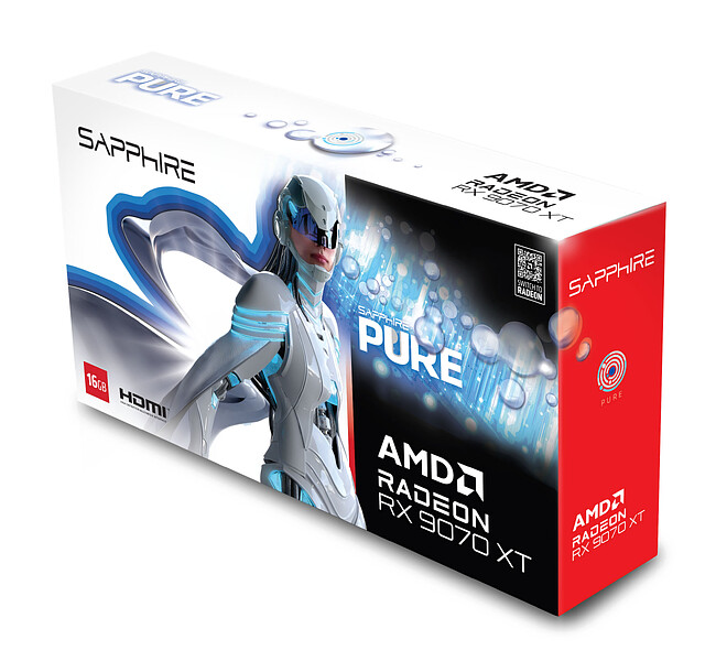 Видеокарта Sapphire RX 9070XT Pure OC 16GB GDDR6 (11348-02-20G)