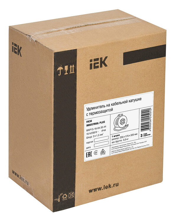 Удлинитель на катушке IEK Industrial Plus УК30 (WKP15-16-04-30-44)