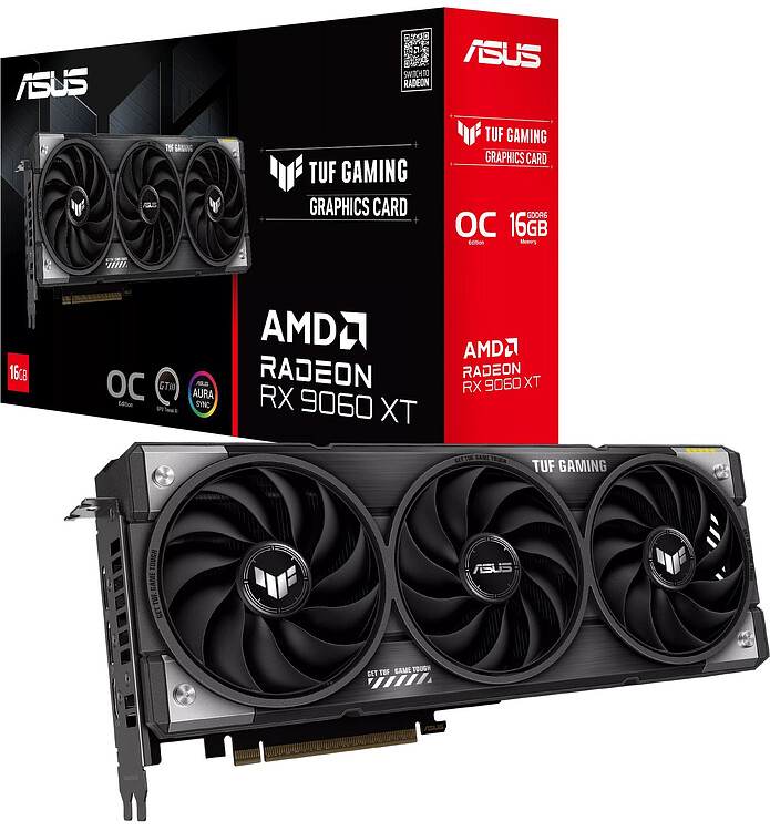Видеокарта ASUS TUF Gaming Radeon RX 9060 XT OC 16GB GDDR6 TUF-RX9060XT-O16G-GAMING (90YV0LF0-M0NA00)