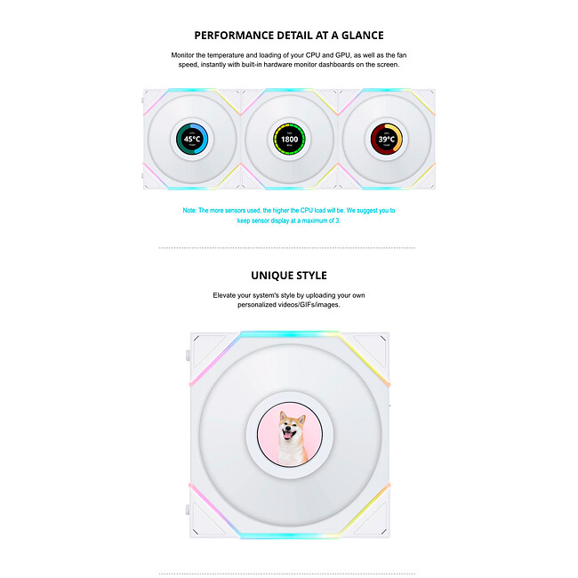 Комплект вентиляторов для корпуса Lian Li Uni Fan TL LCD 120 Black 3шт (G99.12TLLCD3B.00)