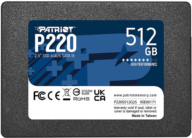 SSD диск Patriot SATA III 512Gb (P220S512G25)