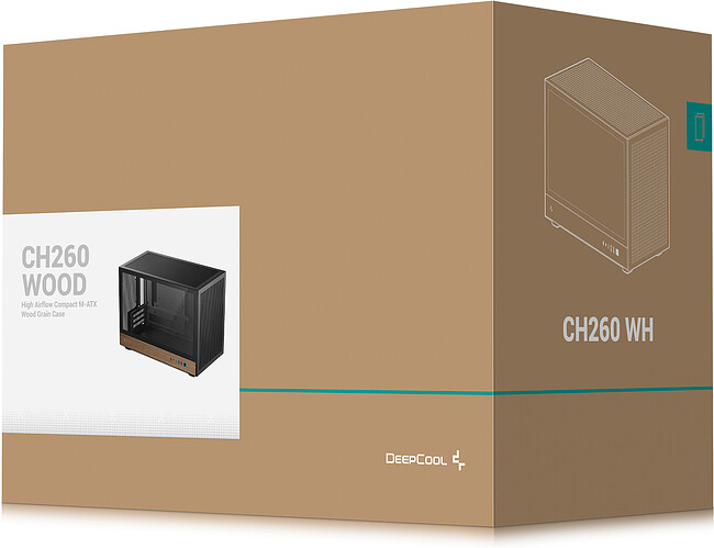 Корпус Deepcool CH260 без БП Wood (R-CH260-BKNWM0-G-1)
