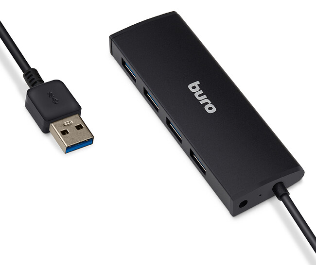 USB-хаб Buro BU-HUB4-0.5-U3.0 черный