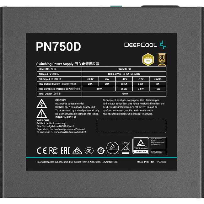 Блок питания Deepcool GAMERSTORM PN750D 750W Black (R-PN750D-FC0B-WGEU-V2)