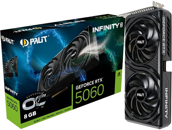 Видеокарта Palit GeForce RTX 5060 Infinity 2 OC 8GB GDDR7 (NE75060V19P1-GB2063L)