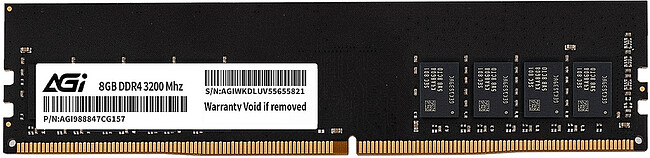 Оперативная память AGI 8GB DDR4 DIMM PC4-25600 Bulk (AGI320008UD138)