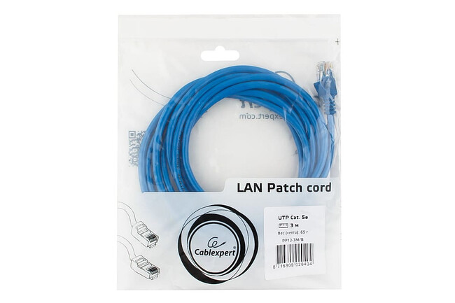 Патч-корд UTP Cablexpert PP12-3M/B синий