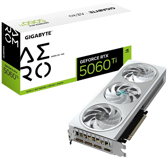 Видеокарта GigaByte GeForce RTX 5060 Ti Aero OC 16GB GDDR7 (GV-N506TAERO OC-16GD)