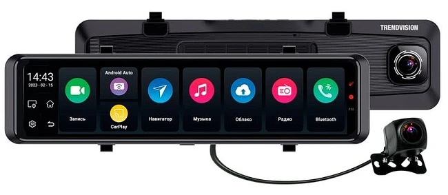 Автомобильный видеорегистратор TrendVision aMirror 15 Android Universe черный