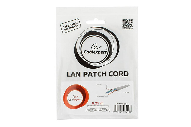 Патч-корд Cablexpert PP6U-0.25M