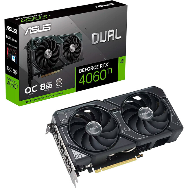 Видеокарта ASUS Dual GeForce RTX 4060 Ti OC Edition 8GB GDDR6 DUAL-RTX4060TI-O8G (90YV0J40-M0NA00)