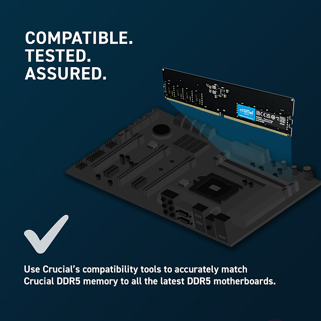 Оперативная память Crucial 32GB DDR5 PC5-38400 (CT32G48C40U5)