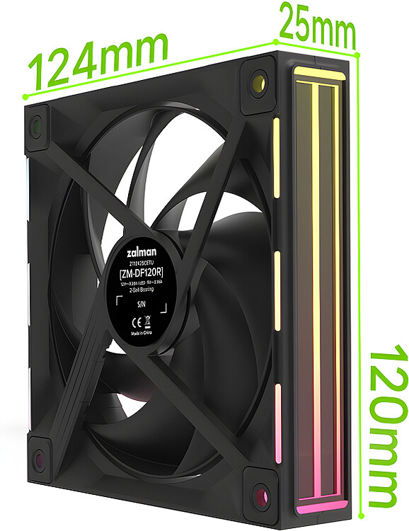 Вентилятор для корпуса Zalman ZM-DF120R Black