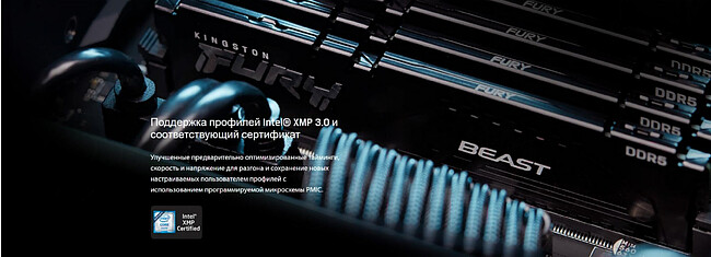 Оперативная память Kingston Fury Beast Black 32Gb DDR5 (KF560C36BBE-32)