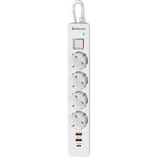 Сетевой фильтр Defender DFS 143 белый (99434)