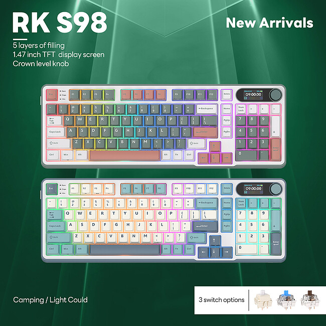 Клавиатура Royal Kludge RK-S98 Brown switch/Camping
