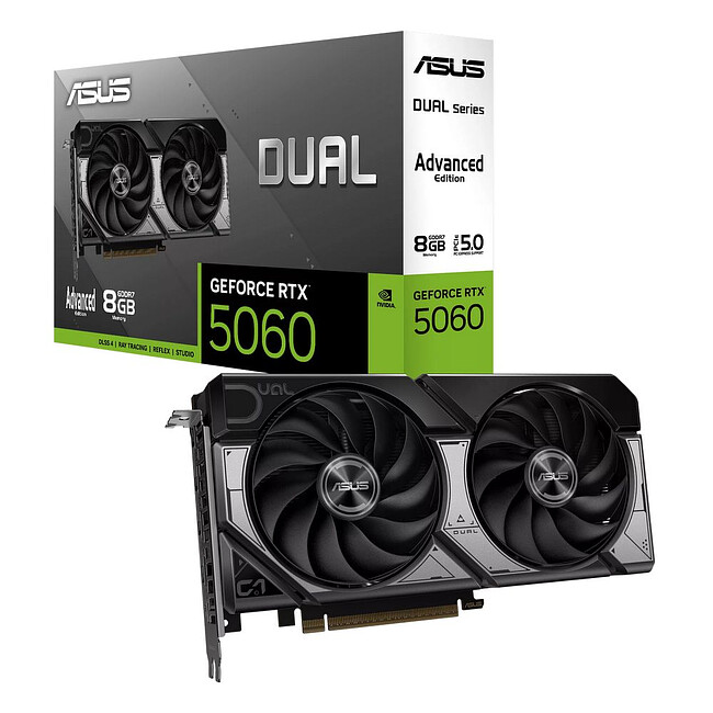 Видеокарта ASUS Dual GeForce RTX 5060 OC 8GB GDDR7 DUAL-RTX5060-O8G-A (90YV0PS0-M0NA00)