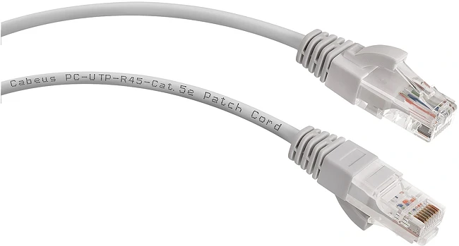 Патч-корд Cabeus PC-UTP-RJ45-Cat.5e-0.15m серый