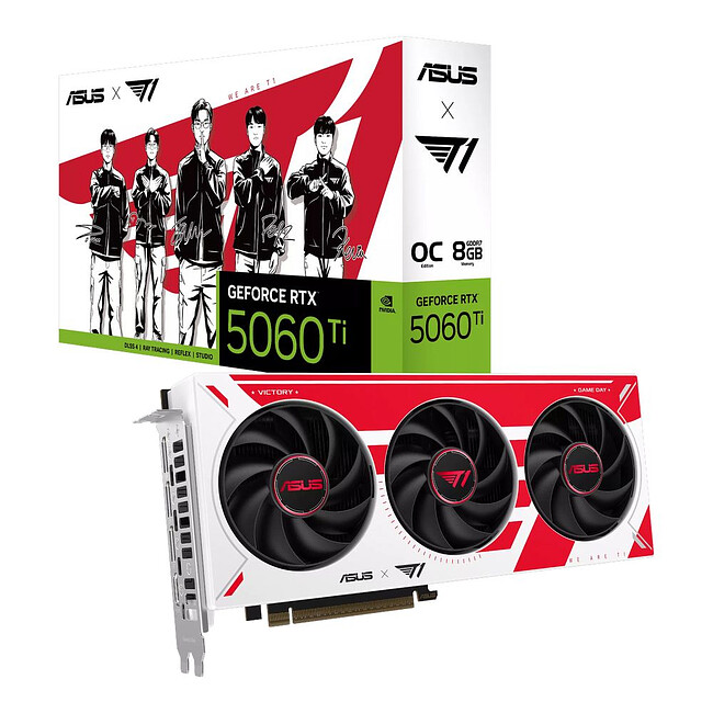 Видеокарта ASUS T1 GeForce RTX 5060 Ti OC 8GB GDDR7 T1-RTX5060TI-O8G-GAMING (90YV0NT4-M0NA00)
