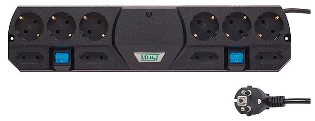 Сетевой фильтр Most TRG 2м черный (TRG 10-2-Ч)