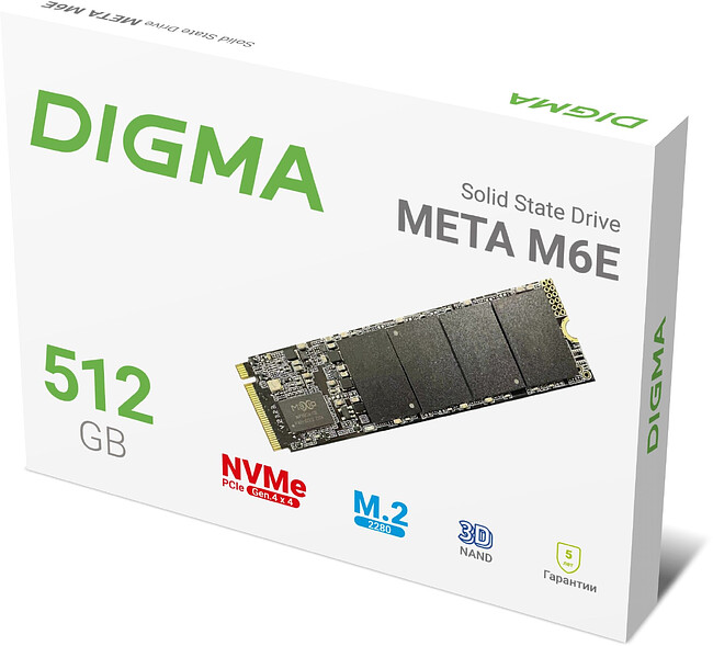SSD диск Digma Meta M6E 512Gb (DGSM4512GM6ET)