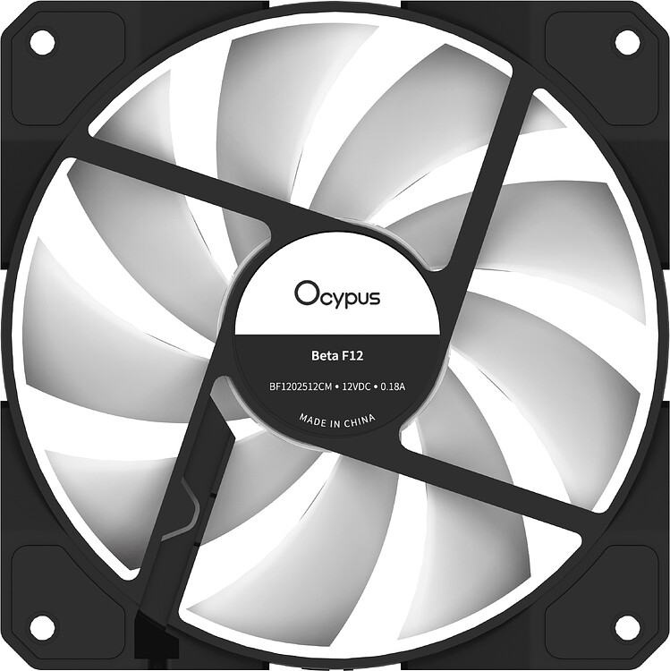 Вентилятор для корпуса Ocypus Beta F12 BK ARGB Reverse Blade (Beta-F12-BK1AM01X-GL)