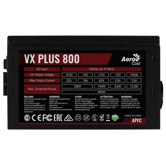 Блок питания AeroCool VX PLUS 800 800W