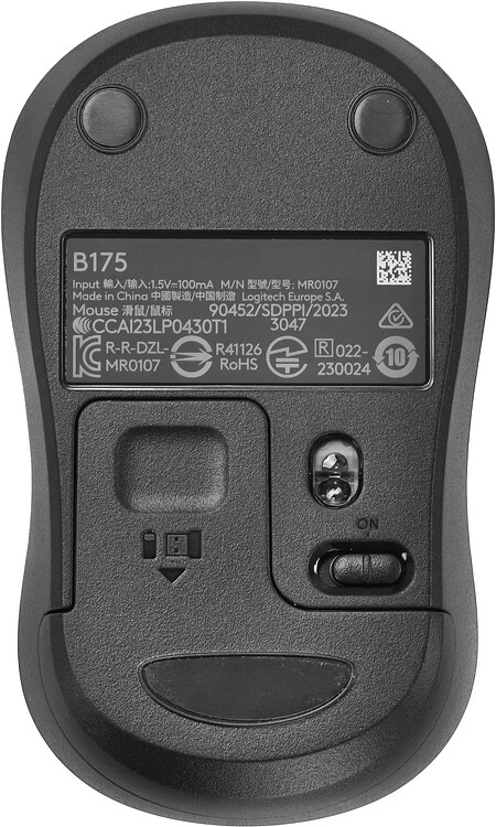 Мышь Logitech B175 черный (910-004332)