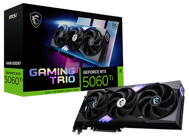Видеокарта MSI GeForce RTX 5060 Ti Gaming Trio OC 16GB GDDR7