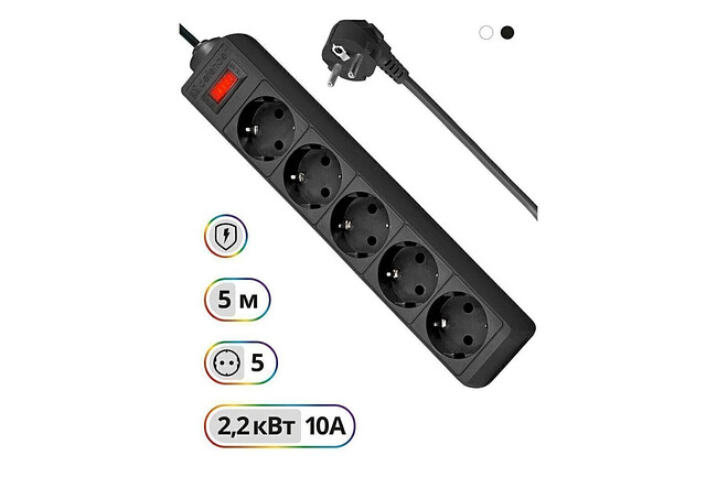 Сетевой фильтр Defender ES 99486 черный