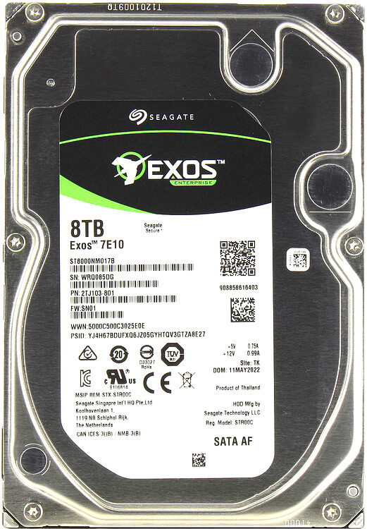 Жесткий диск Seagate Exos 7E10 8TB (ST8000NM017B)