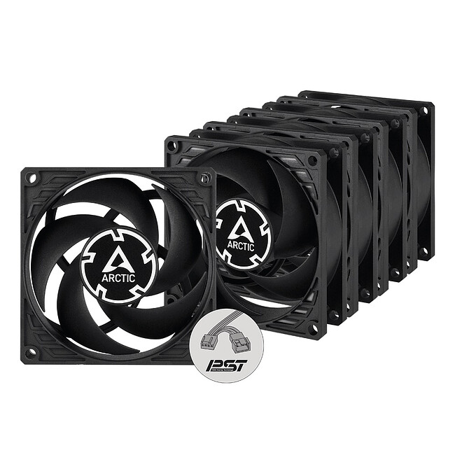 Комплект вентиляторов для корпуса Arctic P8 PWM PST Black (ACFAN00154A)