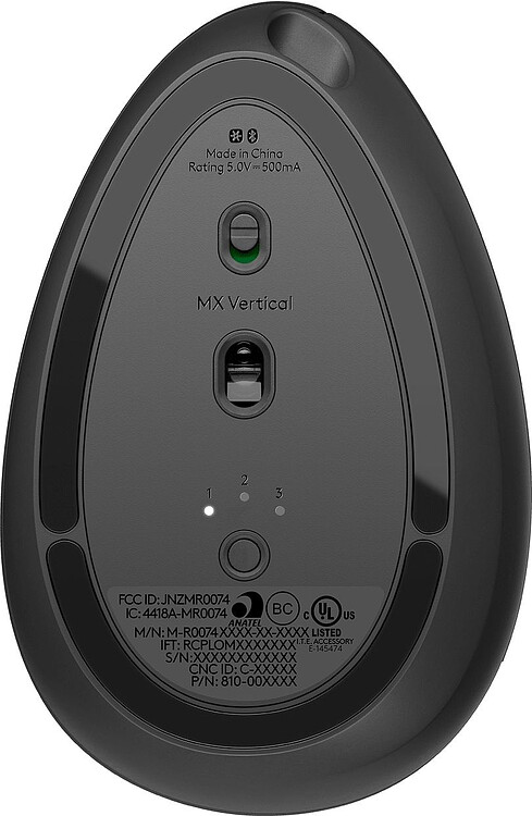 Мышь Logitech MX Vertical черный/серебристый (910-005449)