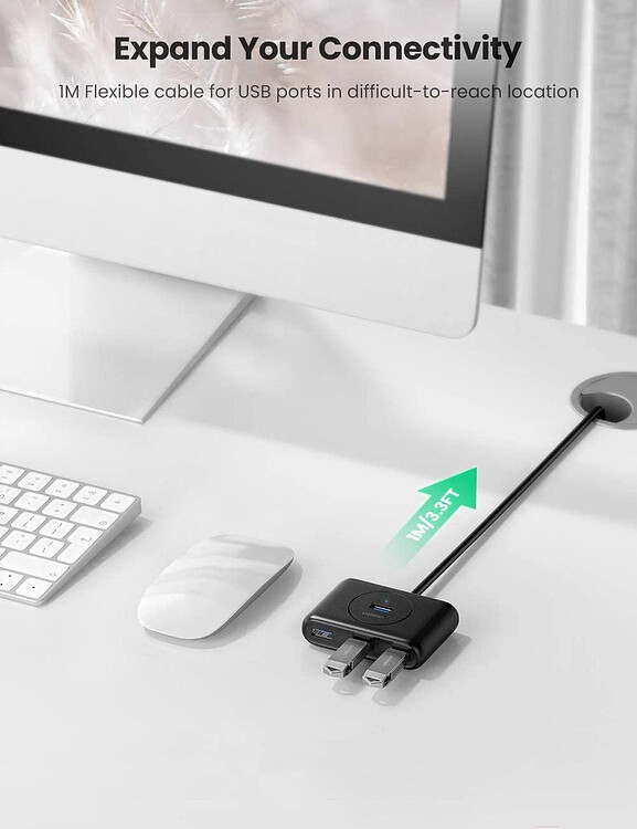 USB-хаб Ugreen CR113-20290 Black (20290)
