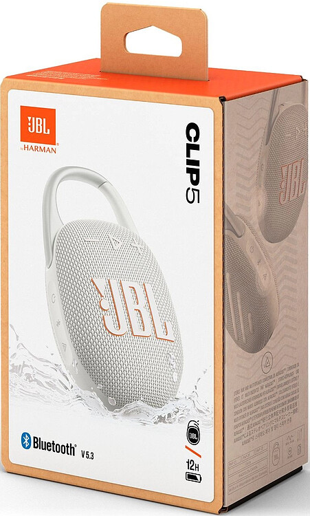 Беспроводная колонка JBL CLIP 5 белый (JBLCLIP5WHT)
