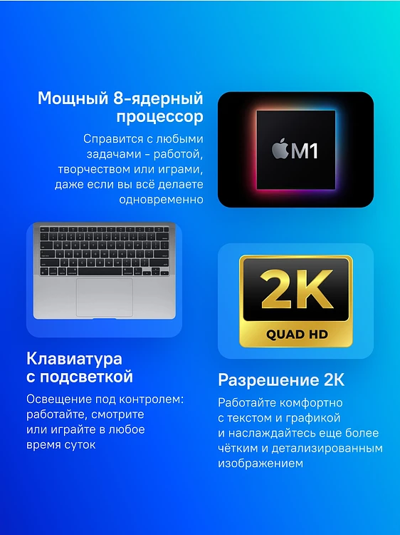 Ноутбук Apple MacBook Air A2337 8Gb/256Gb Space Grey (MGN63HN/A)