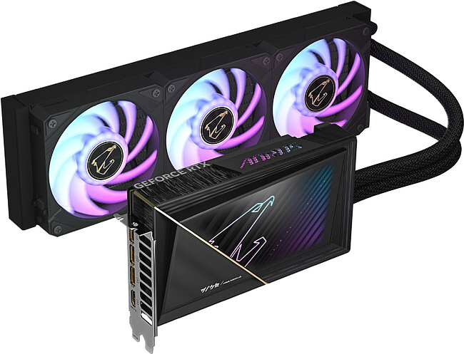 Видеокарта GigaByte AORUS GeForce RTX 5080 Xtreme Waterforce 16G GDDR7 (GV-N5080AORUSX W-16GD)