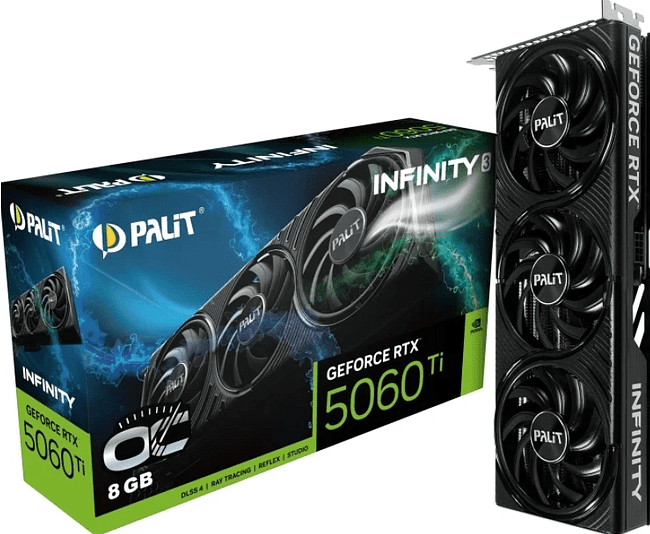 Видеокарта Palit GeForce RTX 5060 Ti Infinity 3 OC 8GB GDDR7 (NE7506TS19P1-GB2062S)