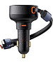 Автомобильное зарядное Baseus Enjoyment Pro C+Retractable C Cable 60W Cluster Black (C00057802111-00)