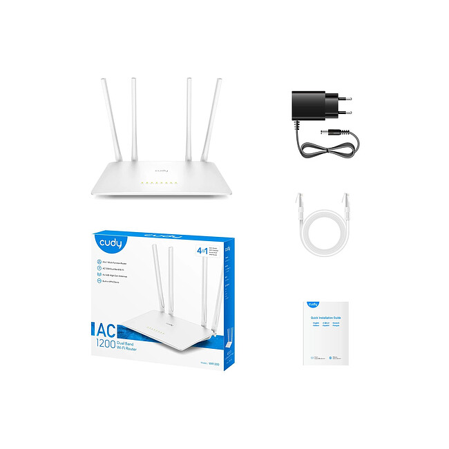 Роутер беспроводной Cudy AC1200 белый (WR1200)