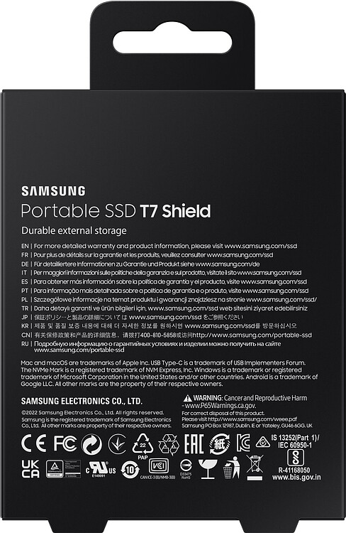 Внешний накопитель Samsung T7 Shield 4TB черный (MU-PE4T0S/WW)