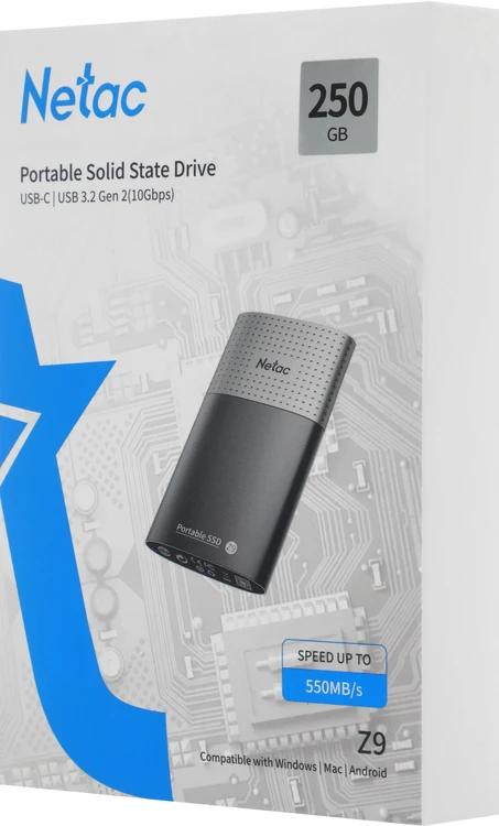 Внешний накопитель Netac Z9 250GB (NT01Z9-250G-32BK)